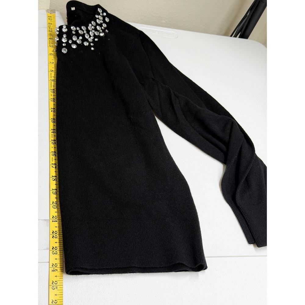 Kate Spade Sweater Womens Medium Black Embellished‎ Do Wonders Holiday Designer - Picture 9 of 9